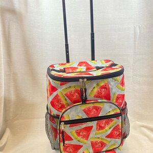 Watermelon Print Rolling Cooler Bag